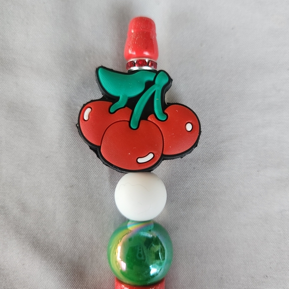 WITH CHERRIES on TOP🍒beaded pen - Picture 2 of 2